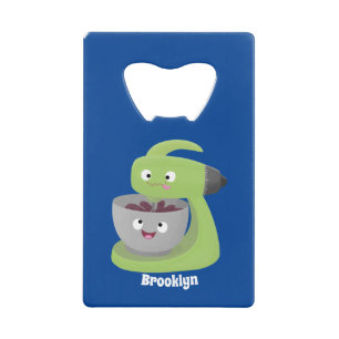 Cute cake mixer kitchen appliance cartoon credit card bottle opener