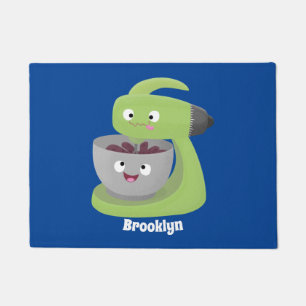 Cute cake mixer kitchen appliance cartoon doormat