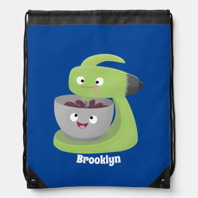 Cute cake mixer kitchen appliance cartoon  drawstring bag (Front)