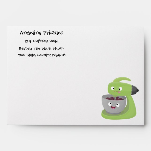 Cute cake mixer kitchen appliance cartoon envelope (Front)
