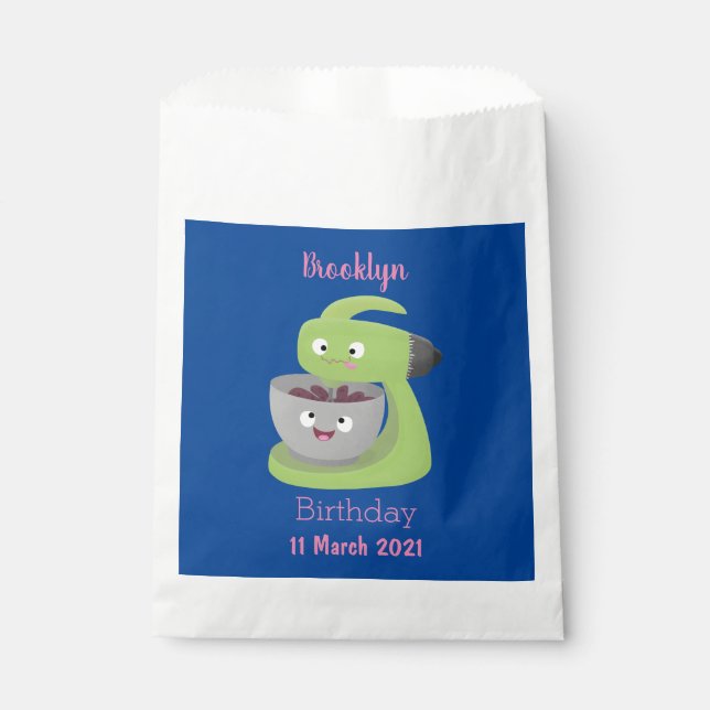 Cute cake mixer kitchen appliance cartoon favor bag (Front)