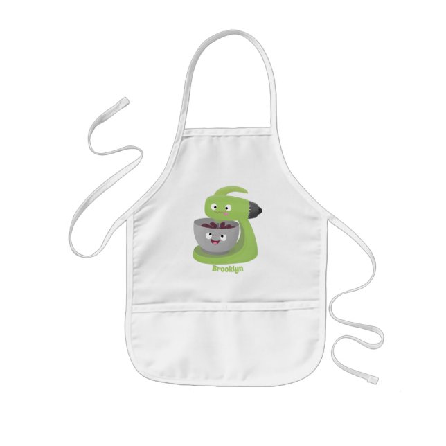 Cute cake mixer kitchen appliance cartoon kids' apron (Front)