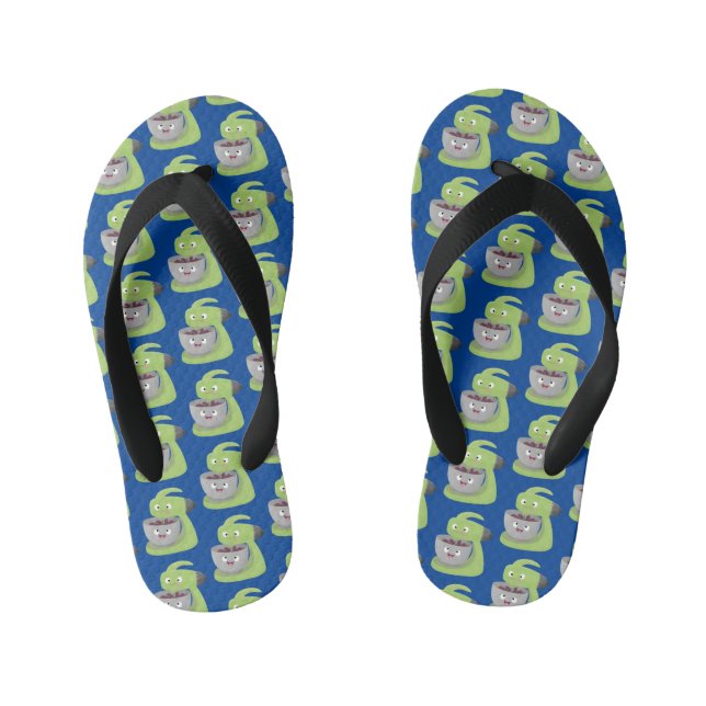 Cute cake mixer kitchen appliance cartoon kid's flip flops (Footbed)