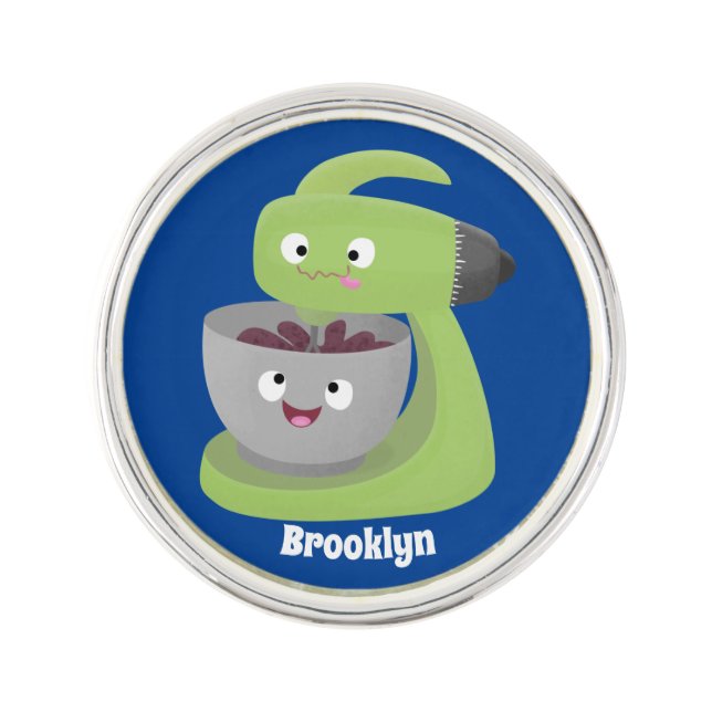 Cute cake mixer kitchen appliance cartoon lapel pin (Front)