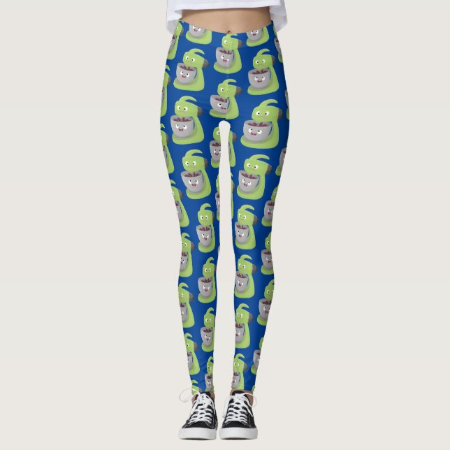 Cute cake mixer kitchen appliance cartoon leggings (Front)