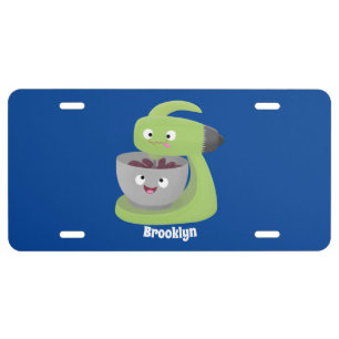 Cute cake mixer kitchen appliance cartoon license plate