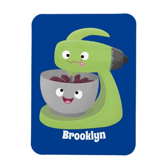 Cute cake mixer kitchen appliance cartoon magnet (Vertical)