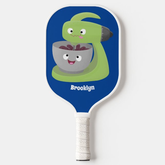 Cute cake mixer kitchen appliance cartoon  pickleball paddle (Front)