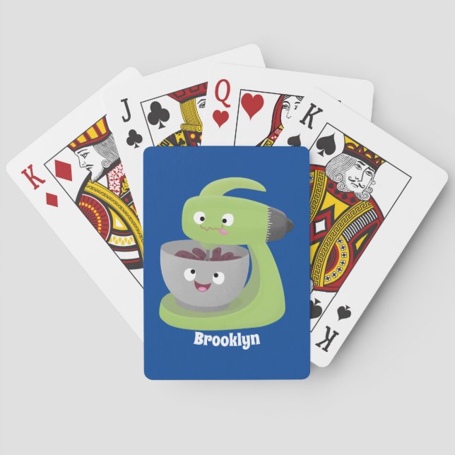 Cute cake mixer kitchen appliance cartoon poker cards (Back)