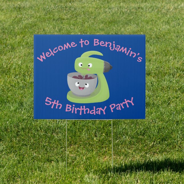 Cute cake mixer kitchen appliance cartoon sign (Insitu)