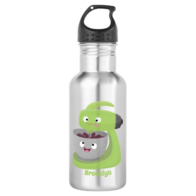 Cute cake mixer kitchen appliance cartoon  stainless steel water bottle (Front)