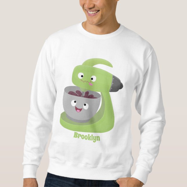 Cute cake mixer kitchen appliance cartoon sweatshirt (Front)