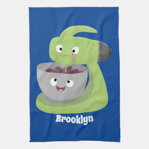 Cute cake mixer kitchen appliance cartoon towel