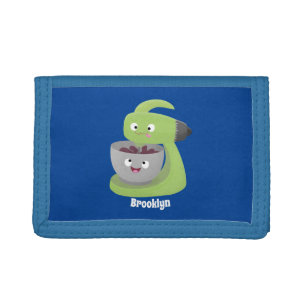 Cute cake mixer kitchen appliance cartoon trifold wallet