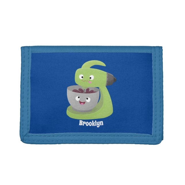 Cute cake mixer kitchen appliance cartoon trifold wallet (Front)