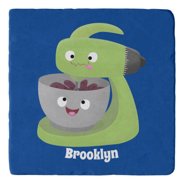 Cute cake mixer kitchen appliance cartoon trivet (Front)