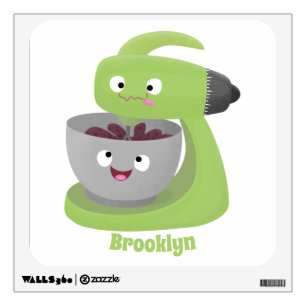 Cute cake mixer kitchen appliance cartoon wall decal