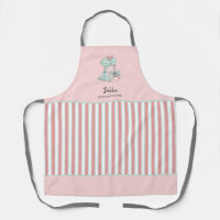 Cute Cake mixer pink & white stripes bakers