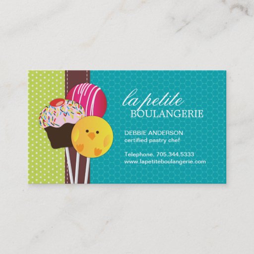 Customizable Cute Cake Pop Business Cards
