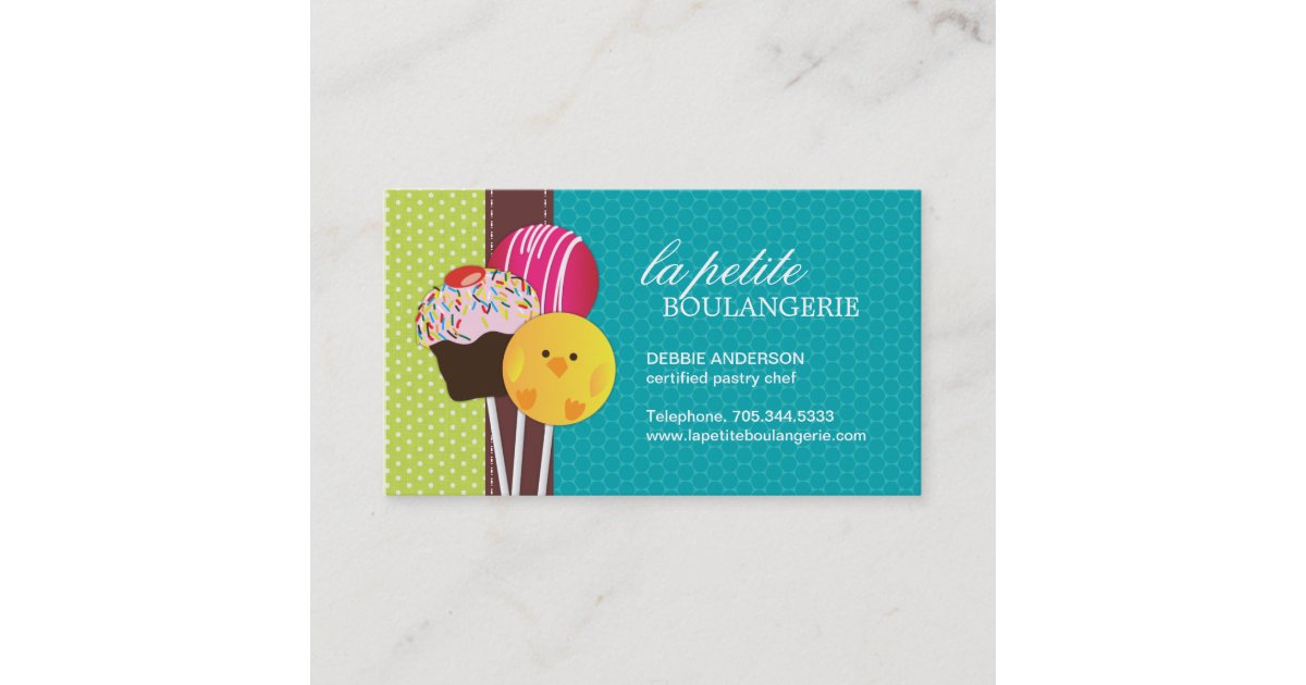 Cute Cake Pop Business Cards Zazzle