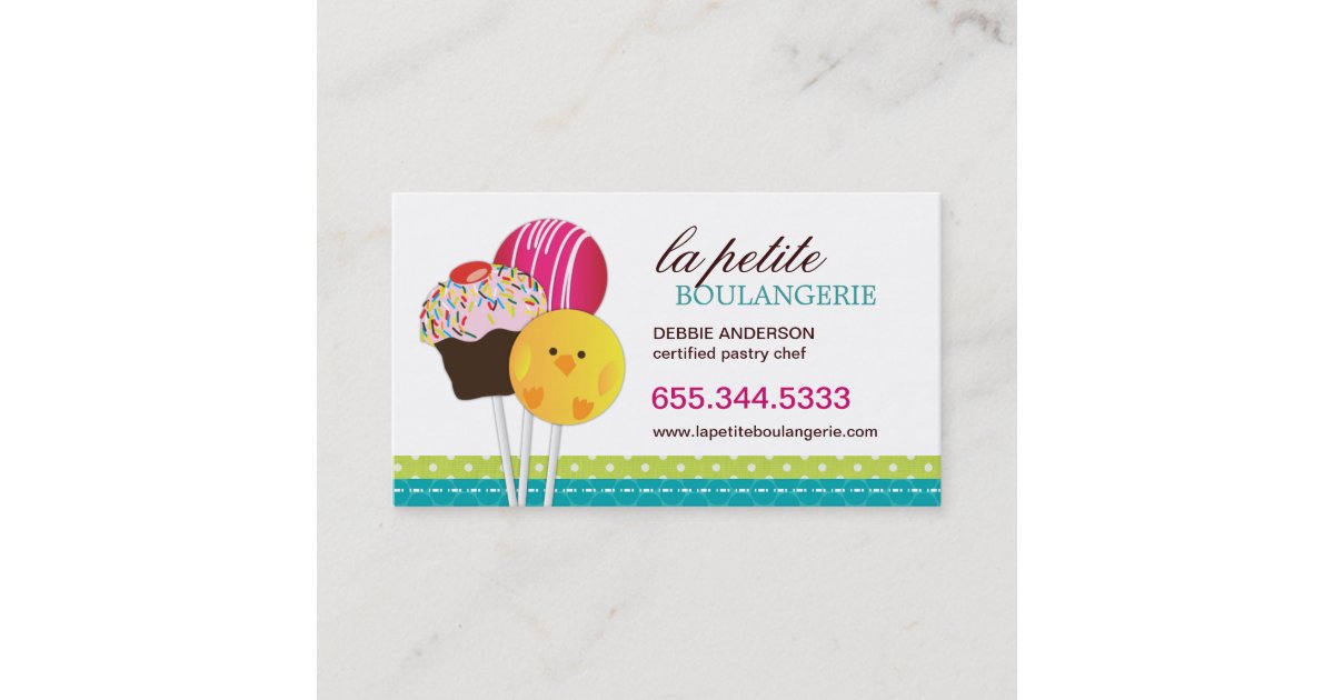 Cute Cake Pop Business Cards Zazzle
