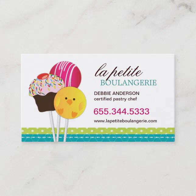 Cute Cake Pop Business Cards Zazzle