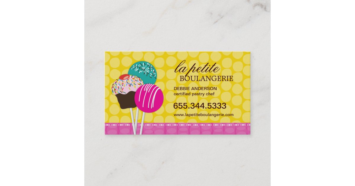 Cute Cake Pop Business Cards Zazzle