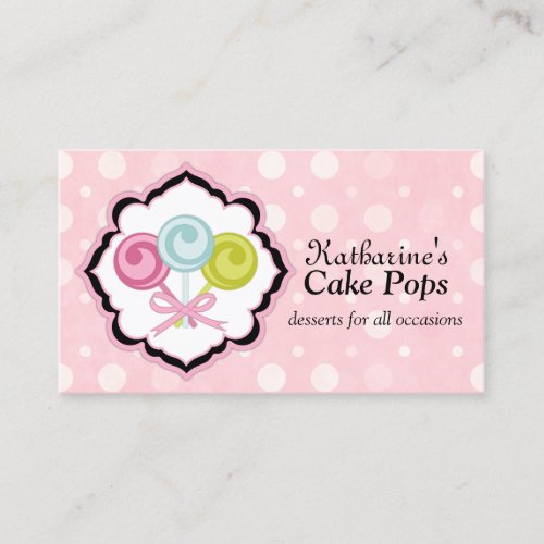Cake Pops Bakery Business Cards