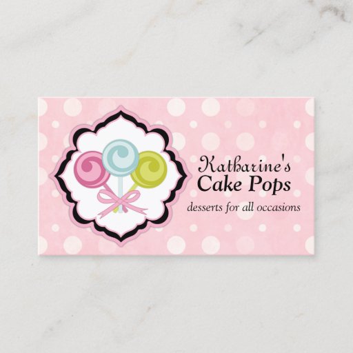 Customizable Cake Pops Bakery Business Cards