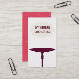 CUTE CAKE STAND modern polka dot melon ivory Business Card
