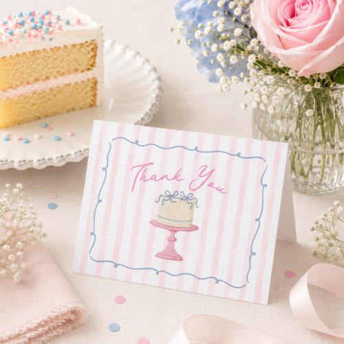 Cute Cake Themed Thank You Card