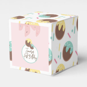 Cute Cakepop Balls First Birthday Frosting  Favor Boxes