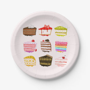 Cute cakes afternoon or morning tea party paper plates