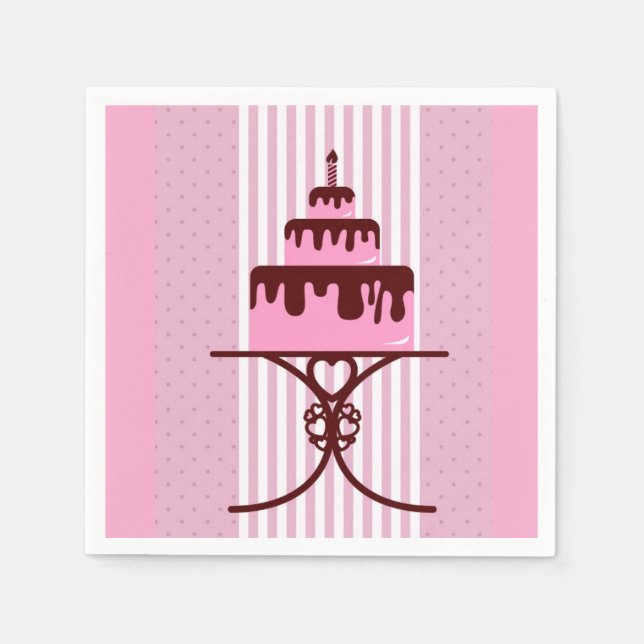 Cute cakes afternoon tea party napkins (Front)