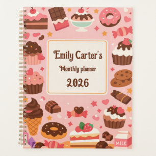 Cute Cakes and Chocolate Monthly Weekly Planner