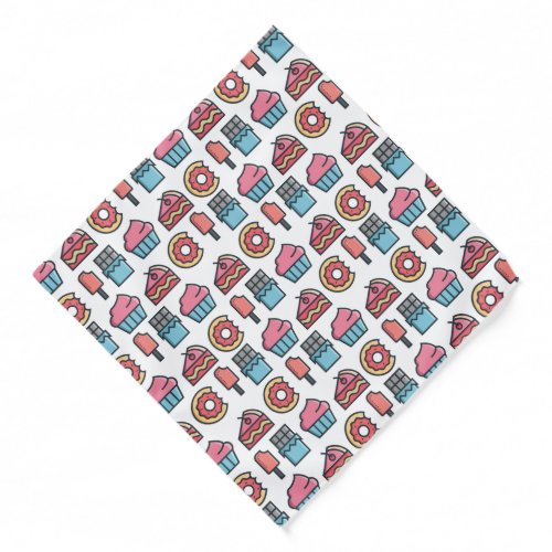 Cute Cakes and Desserts Pattern Bandana