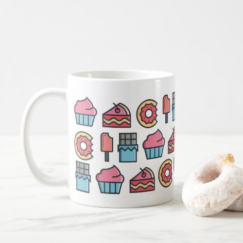 Cute Cakes and Desserts Pattern Coffee Mug