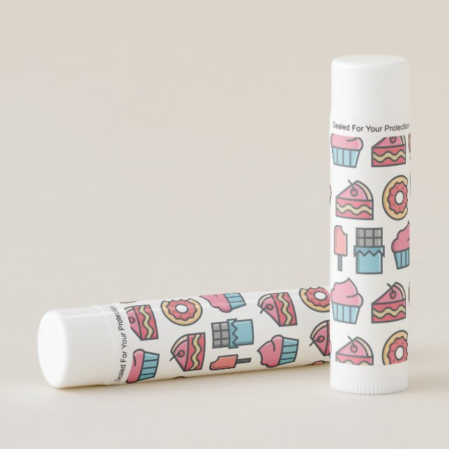Cute Cakes and Desserts Pattern  Lip Balm (Front)