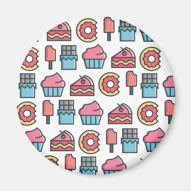 Cute Cakes and Desserts Pattern Magnet (Front)
