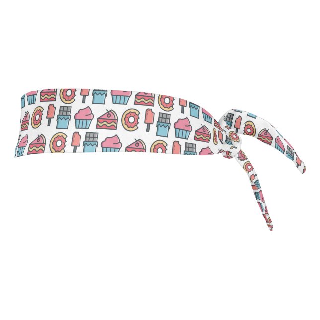 Cute Cakes and Desserts Pattern Tie Headband (Rotate 90)