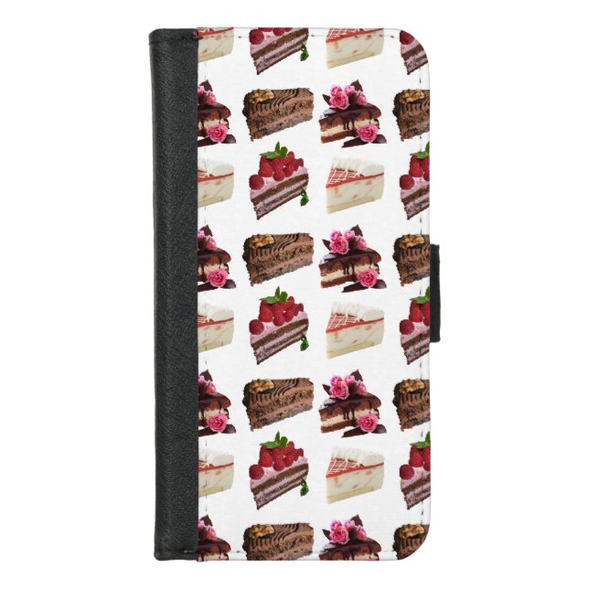 Cute Cakes Lovers Desserts Pattern iPhone Wallet Case (Front)