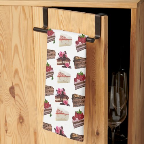 Cute Cakes Lovers Desserts Pattern Kitchen Towel