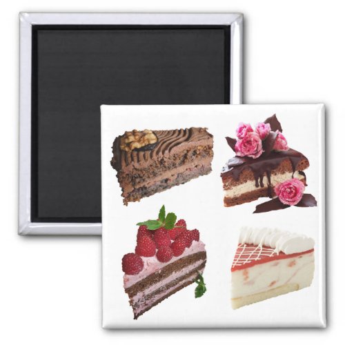Cute Cakes Lovers Desserts Selection Magnet