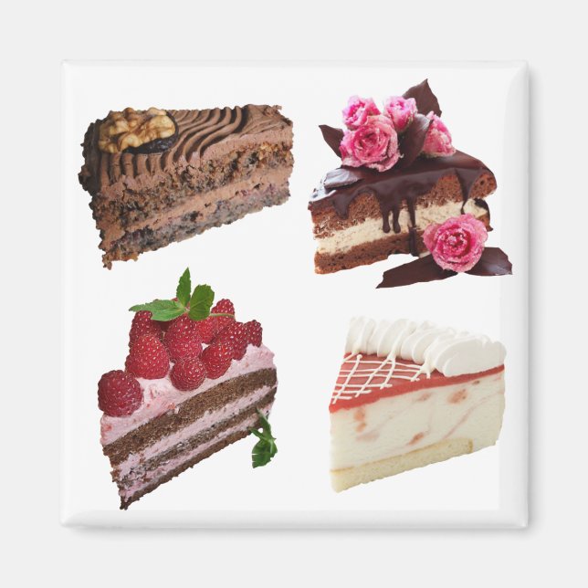 Cute Cakes Lovers Desserts Selection Magnet (Front)