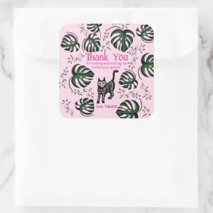 Cute Calavera Cats Kids Birthday Party Favor Square Sticker