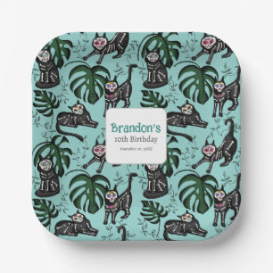 Cute Calavera Cats Kids Birthday Party Supplies Paper Plates