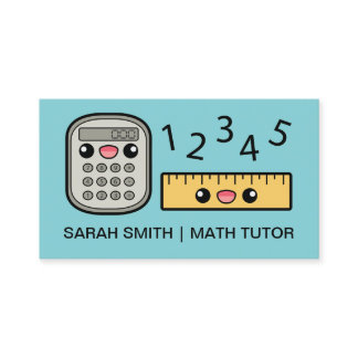 Cute Calculator And Ruler Math Tutor Business Card