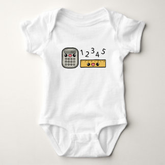 Cute Calculator And Ruler With Numbers Baby Bodysuit