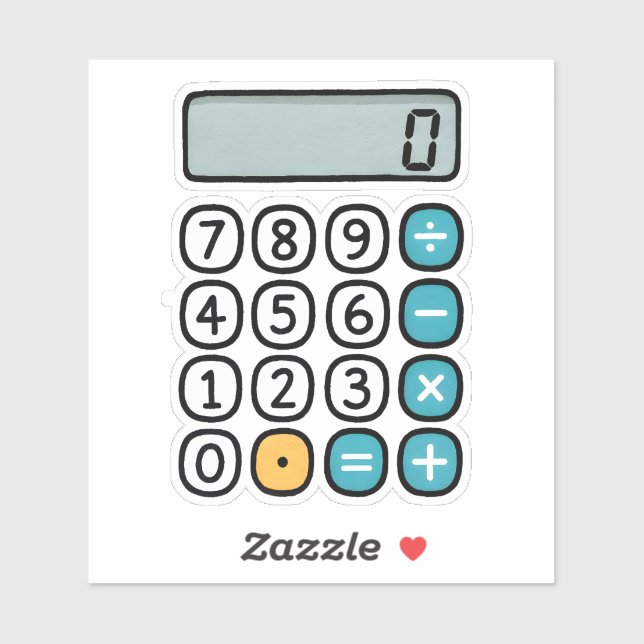 Cute Calculator Math Sticker for School (Sheet)