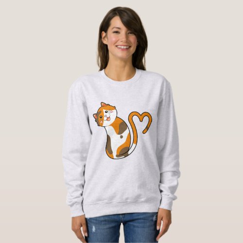 Cute Calico Cat Is Meowing Love Sweatshirt